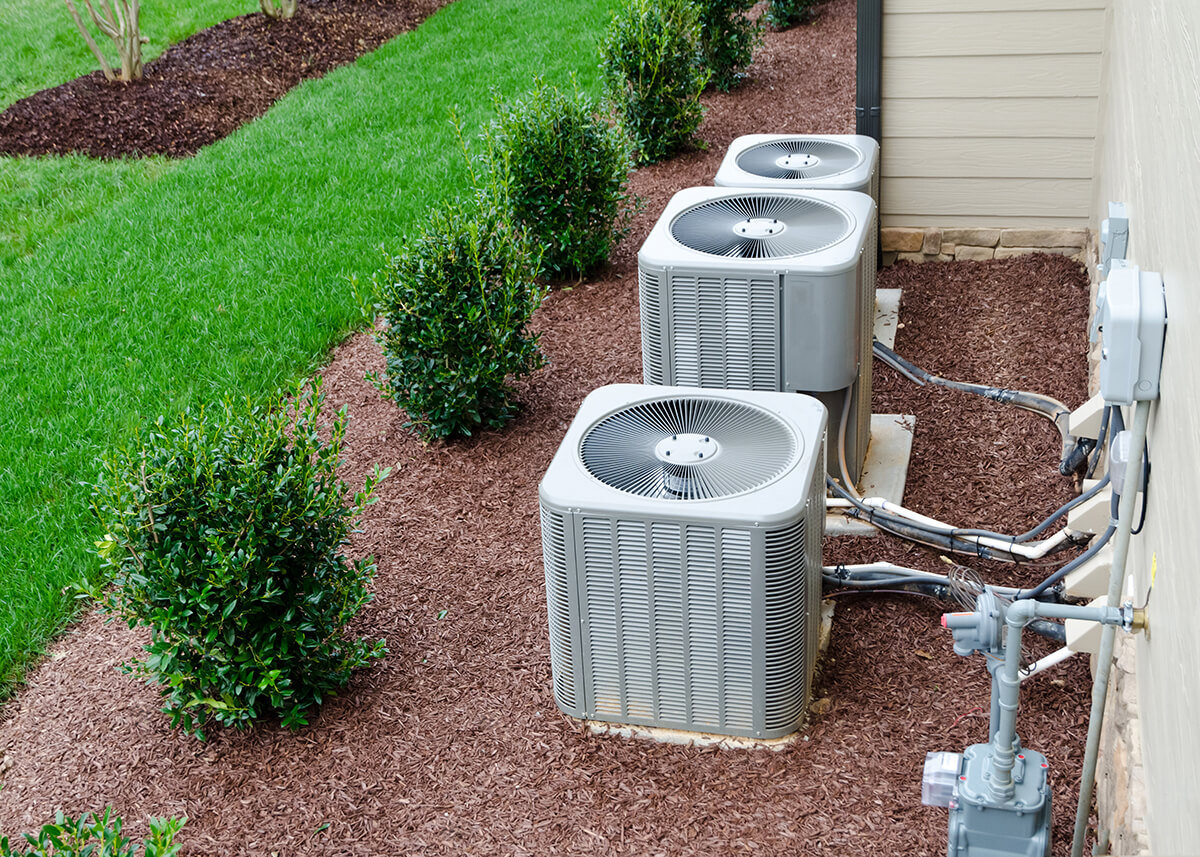 AC units connected to the residential house