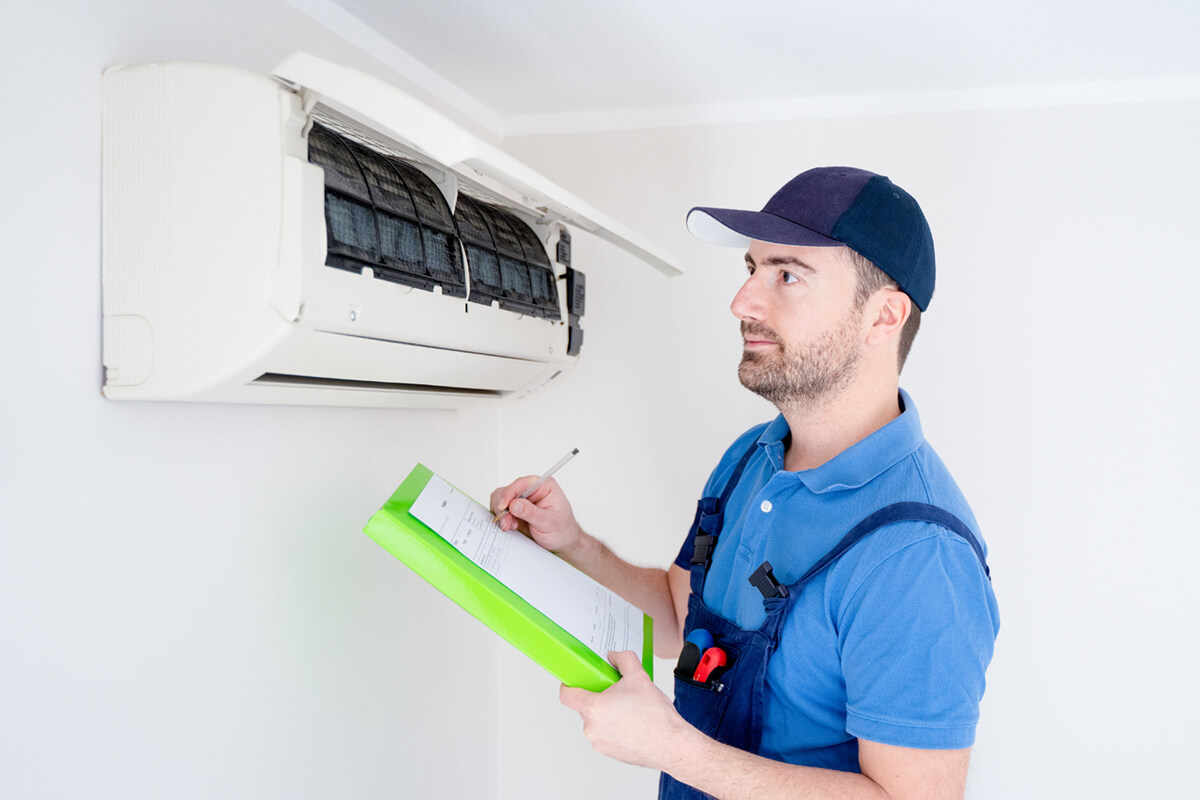 checking air conditioner for installation