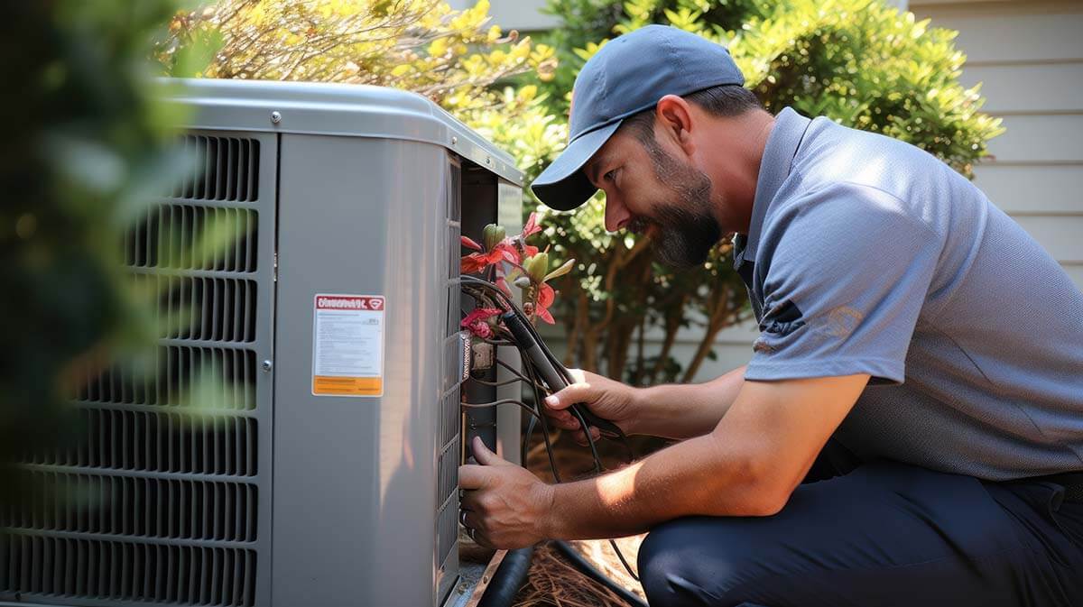 HVAC technician servicing